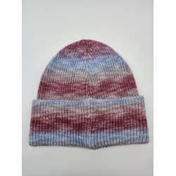 Knitted Cap With Bold Line Gradient Color