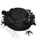 BLACK FRENCH BOW SMALL BOW HAT